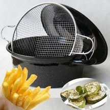 Emaya Fritöz Patates Patlıcan Kabak Sebze Kızartma  Tenceresi Siyah