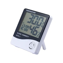 Sones 3.8 İnç Lcd Dijital Sıcaklık Ve Nem Ölçer Saat / Takvim İle Htc-1 Beyaz