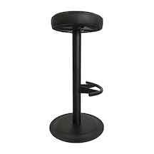 Bar Sandalyesi Bar Taburesi Siyah Deri Oturak Çok Renkli