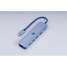 Vcom Cue55 Mavi Type-c To Hdmi 4k 30hz +gigabit Lan+usb3.0+pd 3.0 100w Çoklayıcı