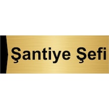 Şantiye Şefi 10x20cm Altın Renk Metal Yönlendirme Levhası