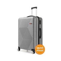 G&d Polo Suitcase Abs Gümüş Gri Büyük Boy Valiz 600.03-b