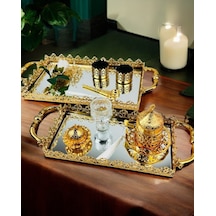 Eternal Gold Söz Nişan Tepsisi Ve Damat Kahve Tepsisi Krem Krem