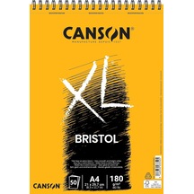 Xl, Bristol Kağıt, Çok Pürüzsüz Kağıt, 180 G/m², Kısa Kenarda Spiral Ciltli Blok, Dın A4 21 X 29,7 Cm, Ekstra Beyaz, 50 Yaprak