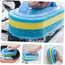 Dayanıklı Sünger Fırça 3 Katlı Lavabo Mutfak Banyo Bulaşık Yıkama Fırçası