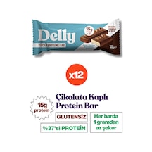 Delly Beyaz Çikolata & Kurabiye Aromalı Yüksek Proteinli Bar 12 x 40 G