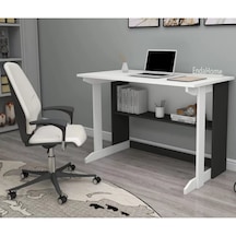 Reyo Home Enda Pillar Kütüphaneli Çalışma Masası 100x56cm Beyaz - Antrasit Reyo Home Enda Pillar Kütüphaneli Çalışma Masası 100x56cm Beyaz - Antrasit