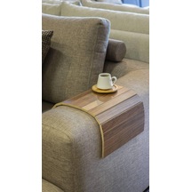 Mobitell 45X25 Cm Ceviz Koltuk Sehpası Portatif Sehpa