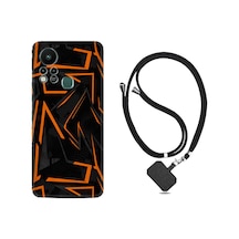 Infinix Hot 11S Kılıf İpli Boyun Askılı Desenli Silikon Zigzaglar 1651