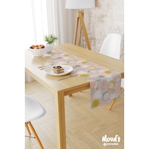 Xero Floral 1 Desenli Baskılı Süet Runner Masa Örtüsü