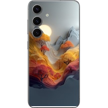 Samsung Galaxy S24 Uyumlu Renk Dalgalı Manzara Baskılı Silikon Kılıf Renkli