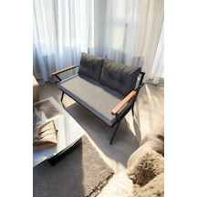 Pilocca Tekli Bahçe , Balkon Mobilyası 2'li 60x120cm Gri Antrasit Antrasit Gri