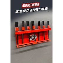 Premium Detay Fırça Ve Sprey Standı- Duvar Tipi Metal Oto Kuaför Düzenleyici