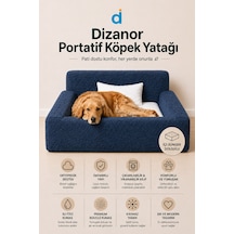 Dizanor Softnest 3 Parça Modüler Sünger Köpek Yatağı Ve Yastık Seti Lacivert Büyük Boy