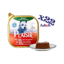 Plaisir Sığır Etli Pate Konserve Yetişkin Köpek Maması 22 x 150 G