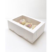 Geniş Aralıklı 6 Lı Cupcake Kutusu