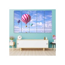 Bulutlarda Uçan Balon, Yansıma - 5 Parçalı Tablo Görsel - 702503286 Görsel