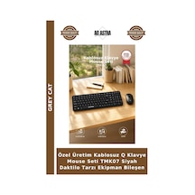 Özel Üretim Kablosuz Q Klavye Mouse Seti Tmk07 Siyah Daktilo Tarzı Ekipman Bileşen