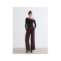 LC Waikiki Alıta Cıty Farkıyla Soulife Mürdüm Loose Fit Geniş Paça Kadın Pileli Pantolon Murdum - 930589957 Murdum