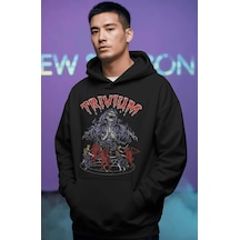 Sevbano Trivium Rock Metal Müzik Grubu Ön Baskılı Unisex Oversize Premium Siyah