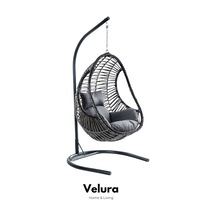 Cosmo Bahçe Salıncağı - Gri Rattan Gri Minder Gri