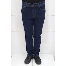 Denim Cartel Dmctekstil Erkek Yüksek Bel Normal Kalıp Boru Paça Battal Jean Pantolon Lacivert