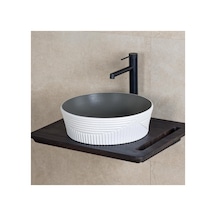 Tezgahüstü Lavabo Mat Gri-beyaz E-w1502mkg Mat Gri