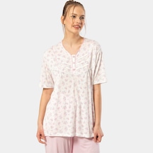 Türen Empirme Patlı Battal Kısa Kollu Pijama Takım 3369/pembe 001