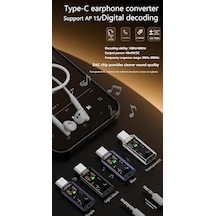 Type C To 3.5mm Dac Kulaklık Dönüştürücü İphone 15 Ve Type C Telefon İle Uyumlu Çevirici Otgax