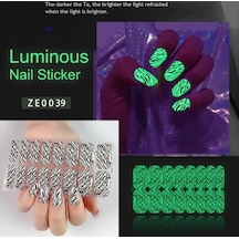 Lexroo Luminous Tırnak Sticker Zebra Desen Nail Art Set 16'lı