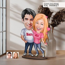 Bk Gift Kişiye Özel Sevgililer Karikatürlü Büyük Boy Ahşap Biblo-5 Arkadaşa Hediye , Sevgiliye Hediye, Kişiye Özel Biblolar Kobitmeyen137574 Bk Gift