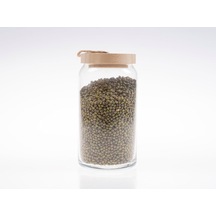 Bivium Bambu Kapaklı Hava Geçirmez Cam Kavanoz, Saklama Kabı, Makarna, Kuruyemiş, Bakliyat, Erzak Kavanozu 1 Adet, 1200 Ml 7009