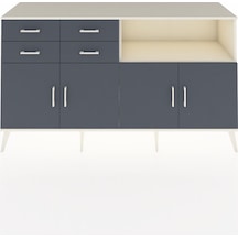 Kronos Konsol 4 Raflı 4 Çekmeceli 4 Kapaklı 176x59x99 Aytaşı-antr Aytaşı-antrasit