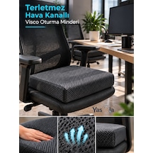 Visco Kare Oturma Minderi Terletmez Hava Kanallı 3d Kumaş Ergonomik Ortopedik Sandalye Koltuk Minderi