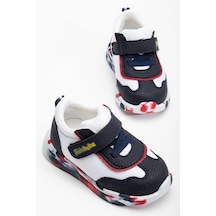 Şirinbebe Ortopedik Erkek Bebek İlk Adım Spor Ayakkabı Kırmızı Cırtlı Anorak Malzeme-3704 Kırmızı