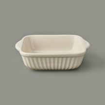 İpekk Porselen Küçük Boy Fırın Kabı - Krem - 17x15 Cm Çok Renkli