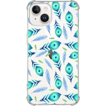 Printify Apple Uyumlu iPhone 14 Devil Eye 3 Baskılı Şeffaf Köşe Korumalı Antişok Kılıf 0166c