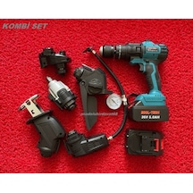 Ecl Pro Akülü Set Matkap Mini Kompresör Taşlama Akülü Testere 25pcs 6/1