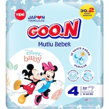 Goon Mutlu Bebek Bezi 4 Numara Maxi Jumbo Paket 32 Adet