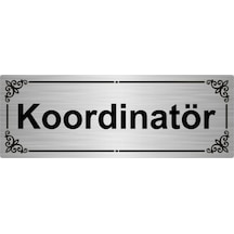Koordinatör 7x20cm Gümüş Renk Metal Yönlendirme Levhası