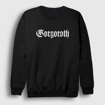 Presmono Unisex Logo Gorgoroth Sweatshirt Siyah