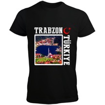 Trabzon Şehir,Türkiye,Türkiye Bayrağı. Erkek Tişört (531583002)