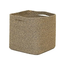 Siyah Kırçıllı Jüt Halat Sepet 30 X 30 X 30 Cm Açık Ahşap
