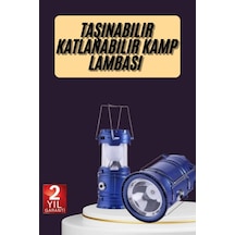 Kamp Feneri Şarj Edilebilir Güneş Enerjili Işıldak Usb Şarjlı Siyah