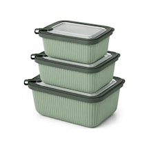 Vakumlu Silikon Kapaklı Plastik Saklama Kabı Seti, 3.5 Litre, Mikrodalga Ve Derin Dondurucu İçin Sefer Tası, Gıda Diğer