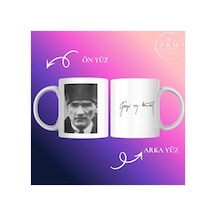 Atatürk Baskılı Kupa Bardak Kişiye Özel Yeni Tasarım Beyaz-3 Beyaz-3