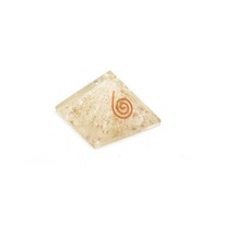 Hakiki Doğal Selenit Taşı Orgonit Piramit 32 Gram