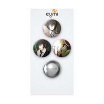 Bungou Stray Dogs Animesi Dazai Anime 3'lü Metal Rozet Seti 58mm İğneli Buton Çanta Yaka Rozeti Çok Renkli