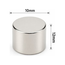 2 Adet - 10x12 Mm Neodyum Mıknatıs Neodim Magnet Yuvarlak