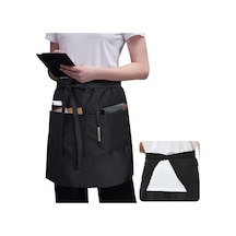Yuntech01 Restoran Kafe Bar Garson Apron Siyah Universal Fit Dayanıklı Poliester Örtü Koruyucu Modern Desenli